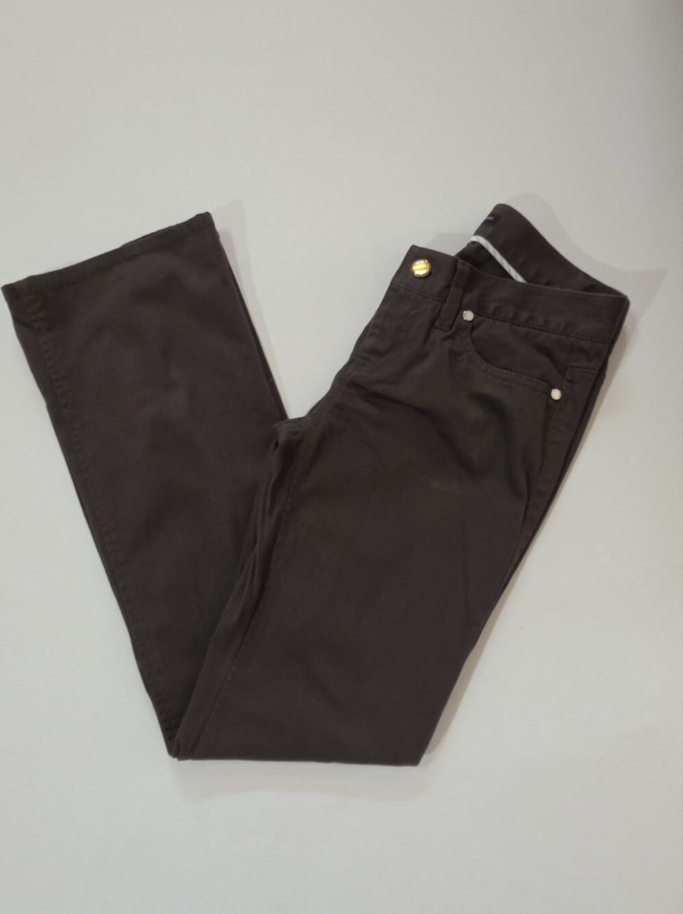 New York And Company Bootcut Dress Pants Women 0P Brown Low Rise Business Casual